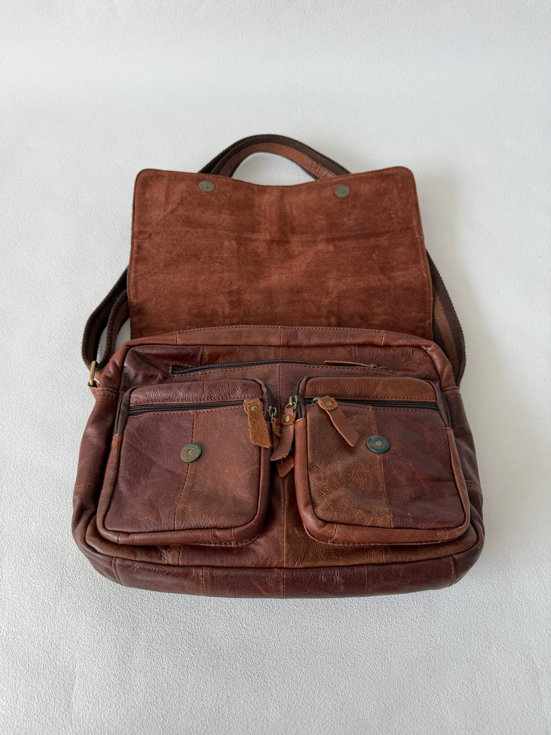 Pre owned 패치워크 레더 숄더 크로스백 상품이미지7