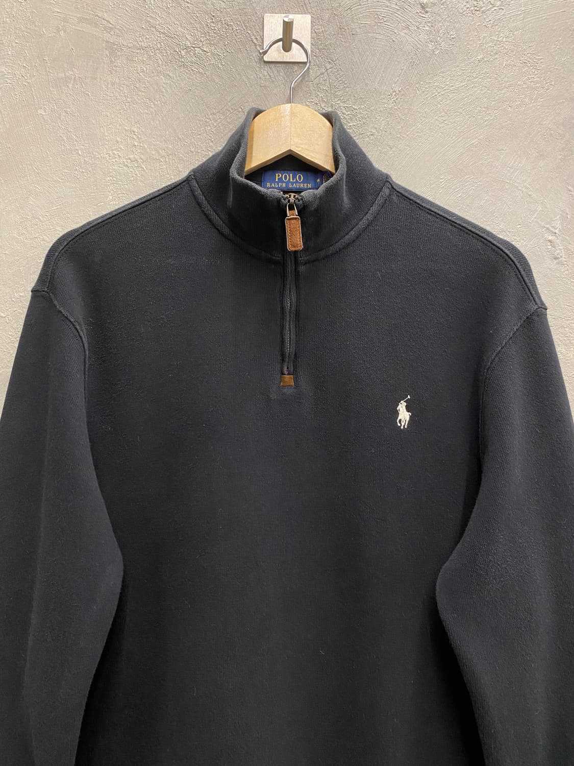 [M] Polo 폴로 랄프로렌 블랙 하프집업 코튼 니트 상품이미지2