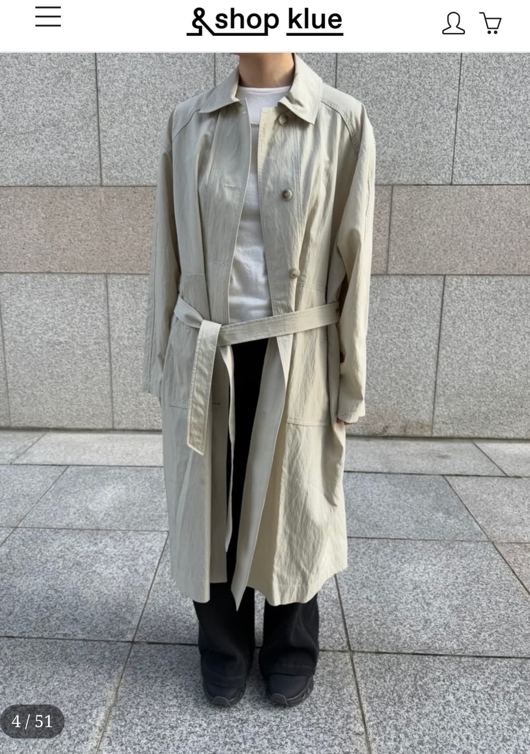 shop klue 샵 클루 트랜치 코트 상품이미지9