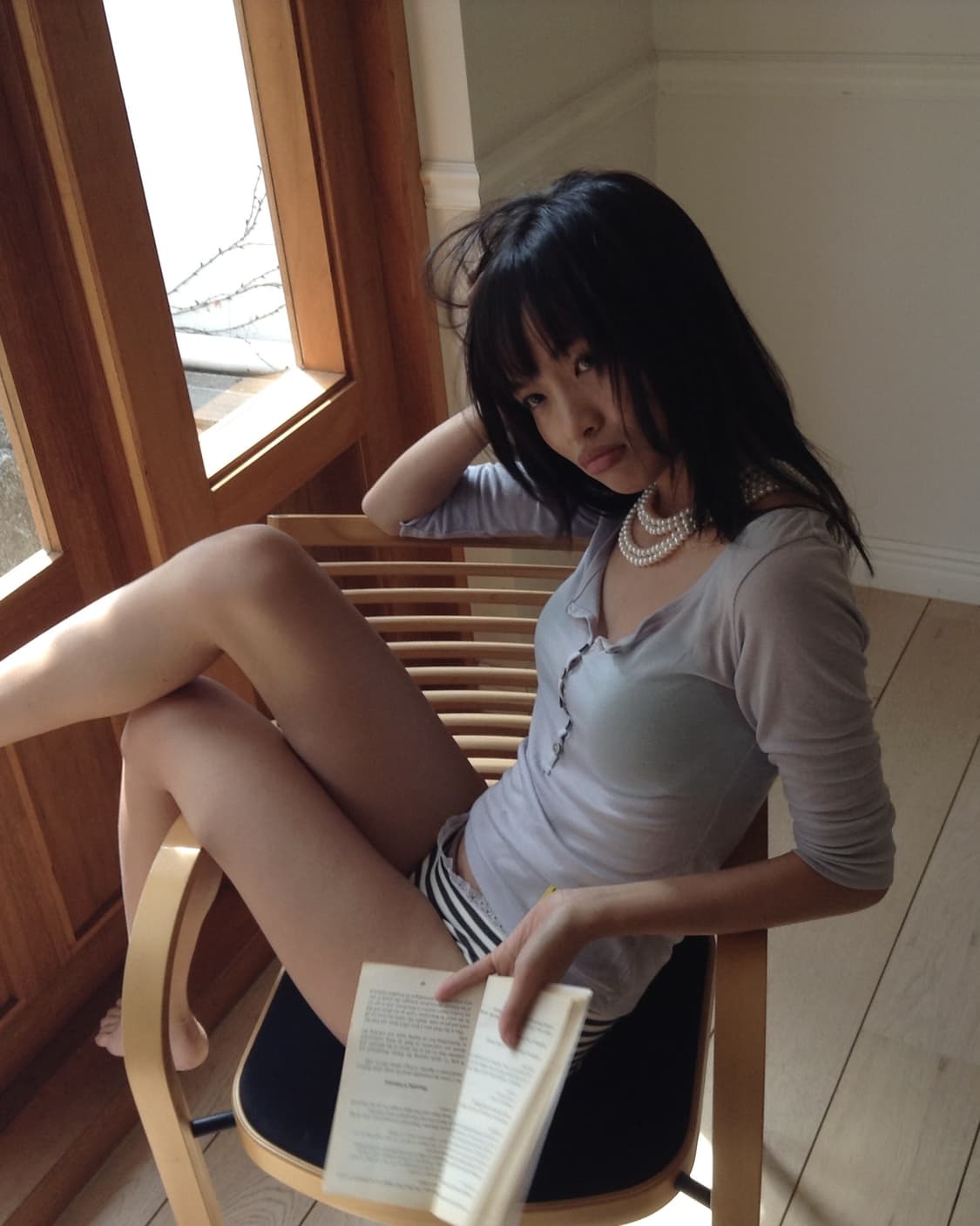 KAPOSHKA 3/4 sleeve tee light gray 슬리브티  상품이미지2