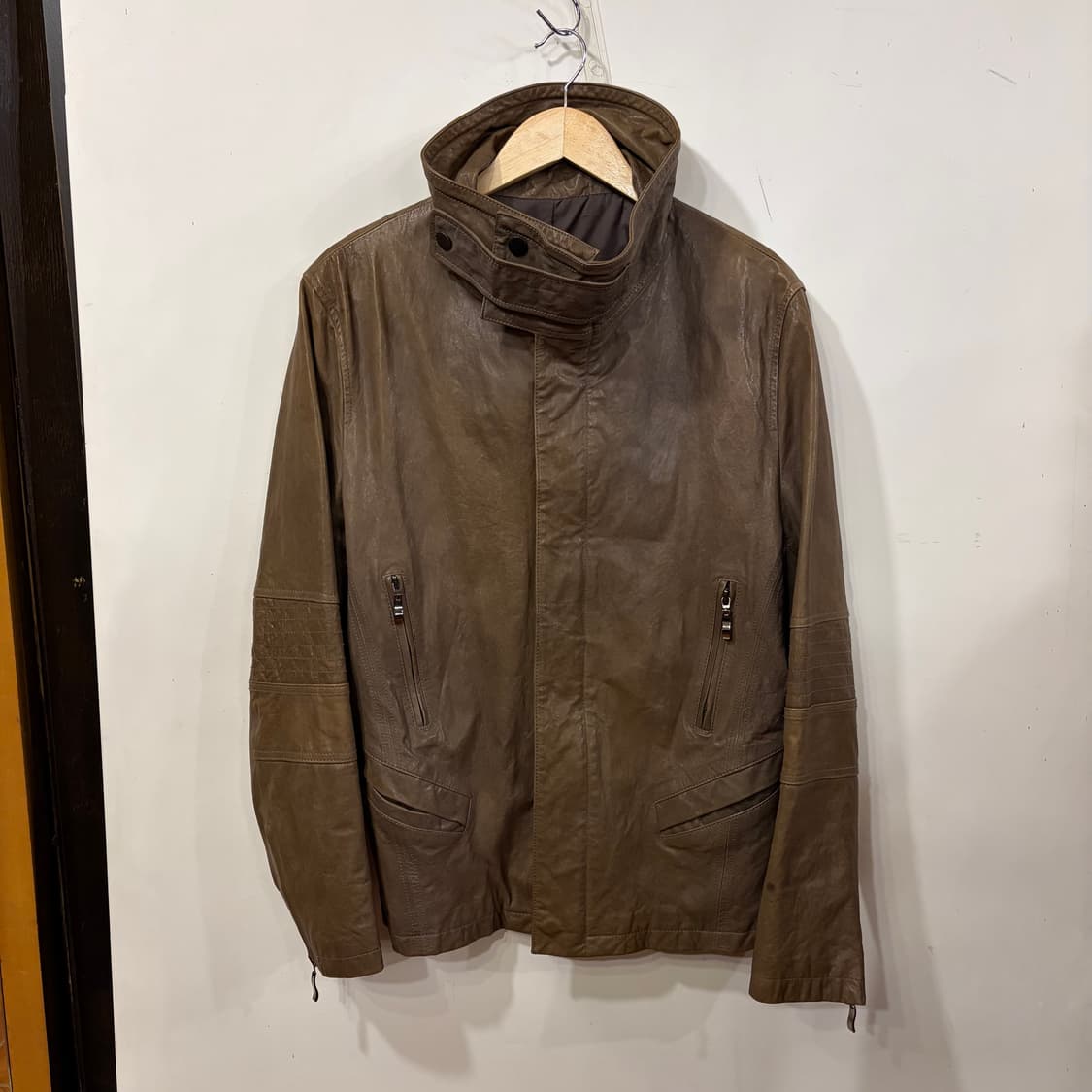 하이넥 램스킨 레더자켓 상품이미지1