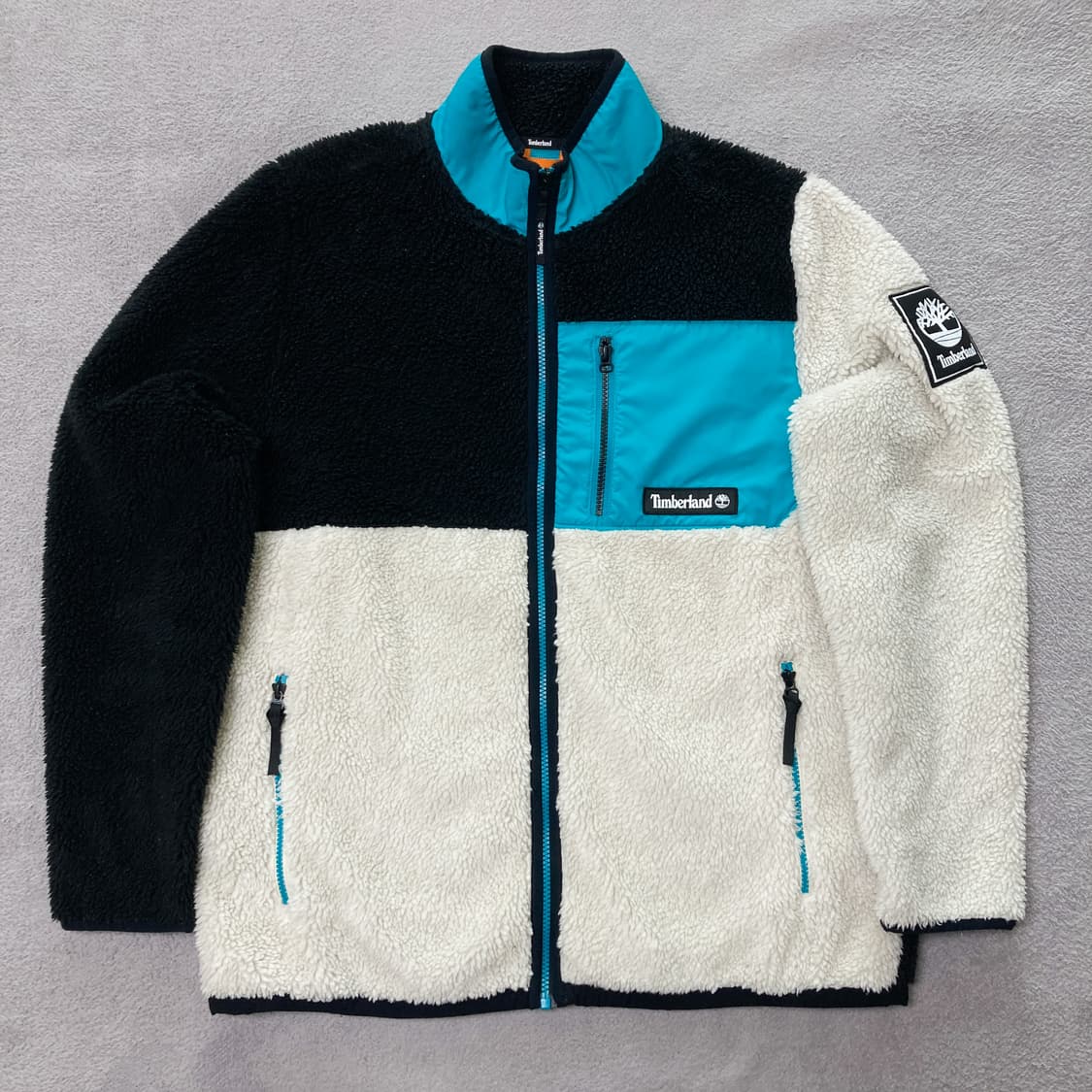 Timberland 팀버랜드 배색 컬러블록 양털 후리스 상품이미지1