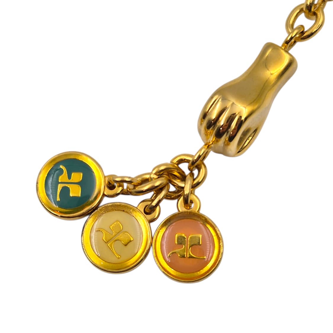 90s 꾸레쥬 핸드 클로버 카라비너 키링 상품이미지3