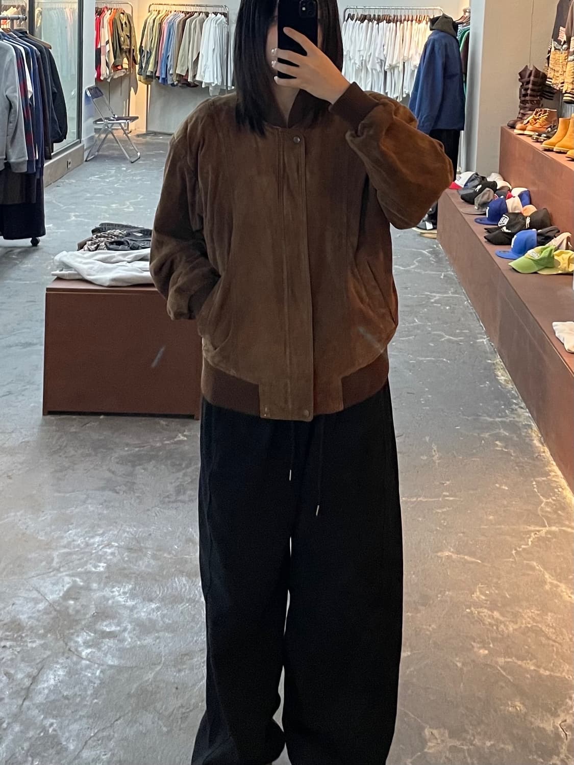 빈티지 브라운 스웨이드 봄버 자켓 H1282 상품이미지1