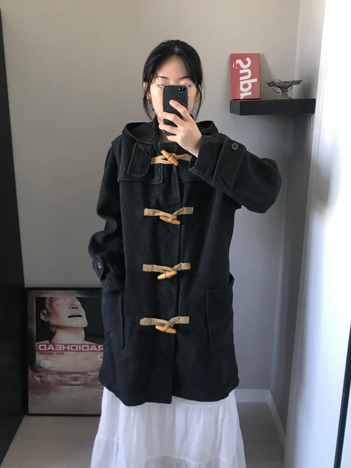 폴로 랄프로렌 00년대 올드스쿨 차콜 떡볶이 롱코트 상품이미지4