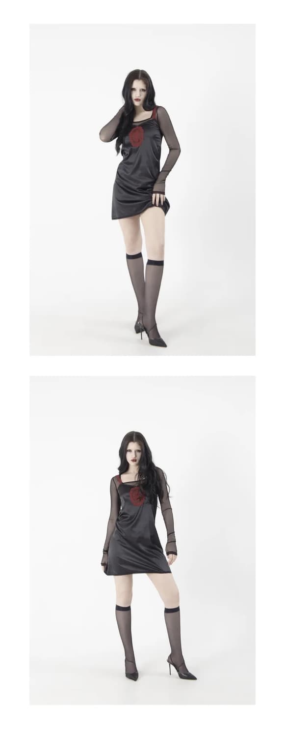 달링유어배드 SQUARE MESH TOP(2WAY) #BLACK 상품이미지2