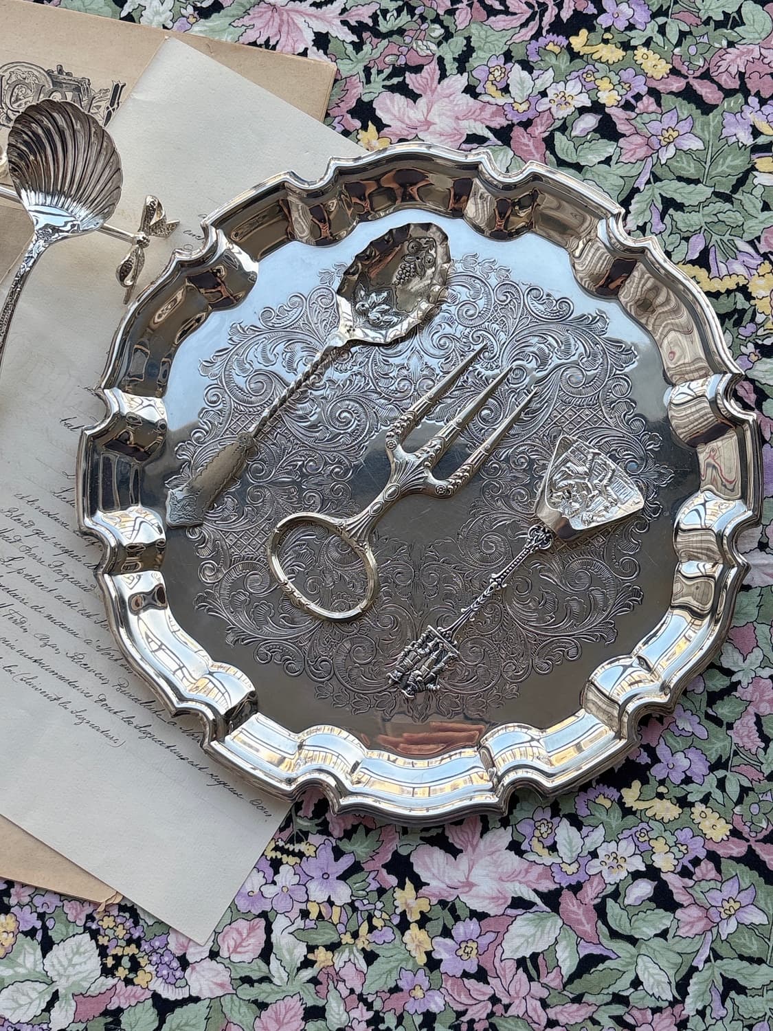 미국 빈티지 Sherwood Silverplate tray 상품이미지1