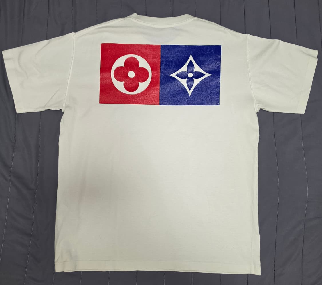 루이비통 화이트 로고 반팔 티셔츠 XL 100-105사이즈 상품이미지2