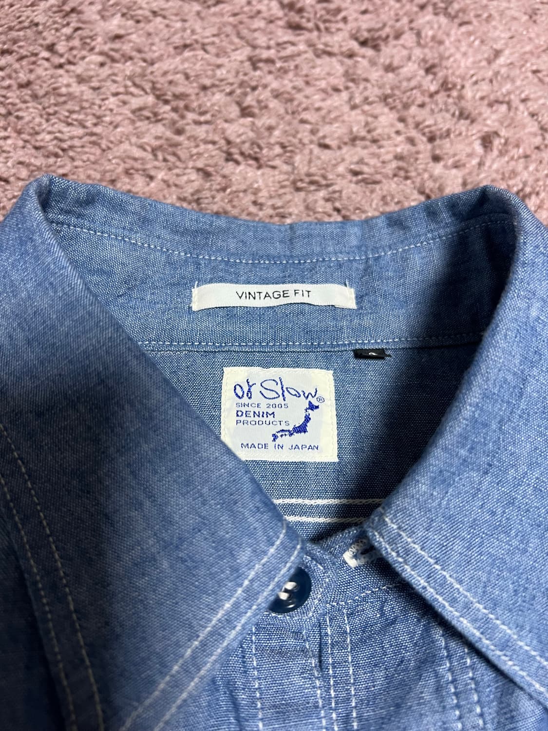 오어슬로우 빈티지핏 샴브레이 셔츠 상품이미지2