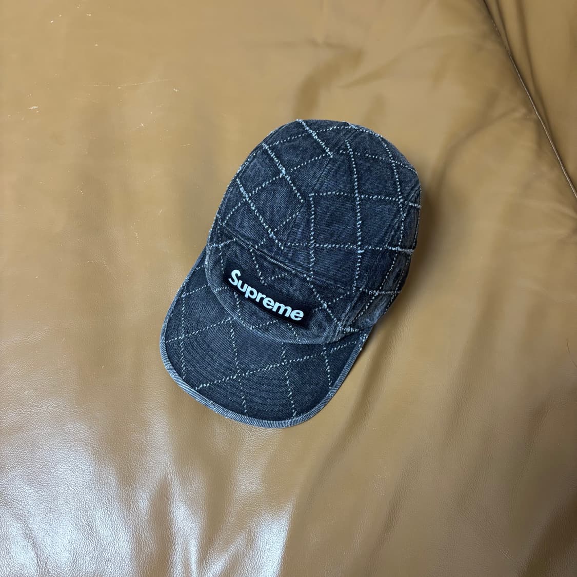 슈프림 캠프캡 모자 박스로고 23FW 펀치드 데님 블랙 상품이미지5