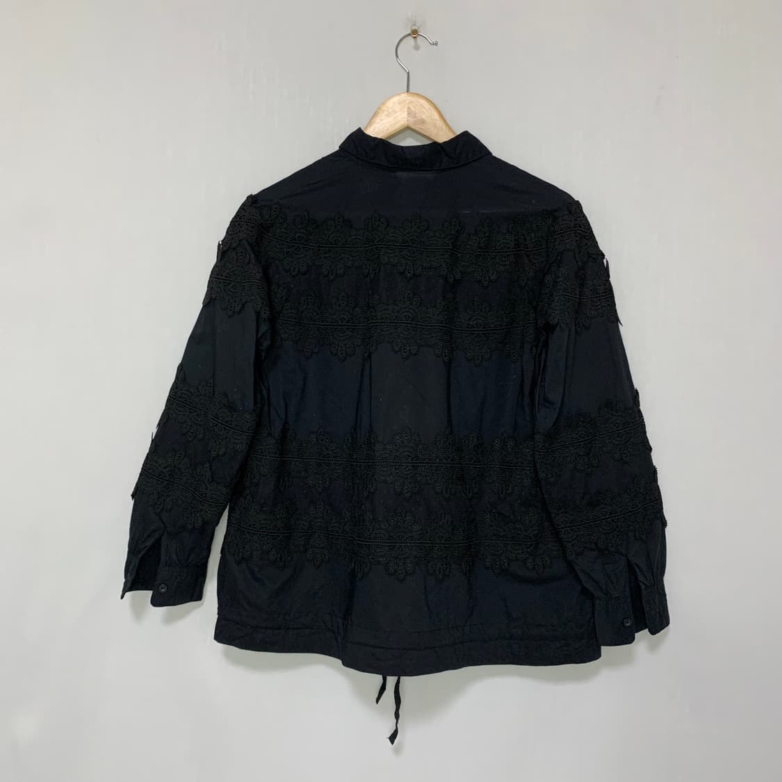 jpn 일본 빈티지 레이스 디테일 여성 셔츠 블라우스 블랙 M 상품이미지7