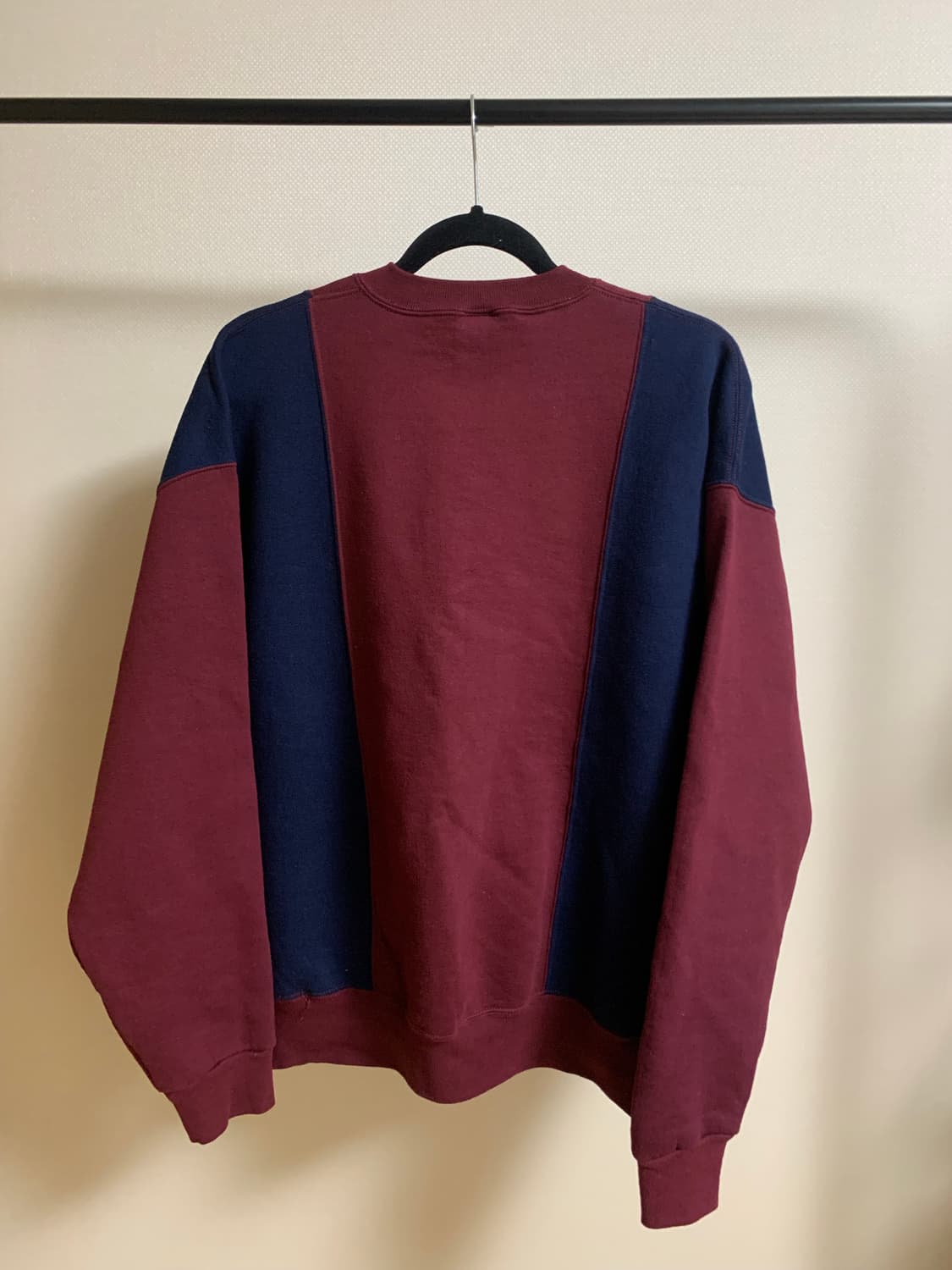 빈티지 90s USA 러셀 와인 네이비 투톤 스웻셔츠 L 상품이미지2