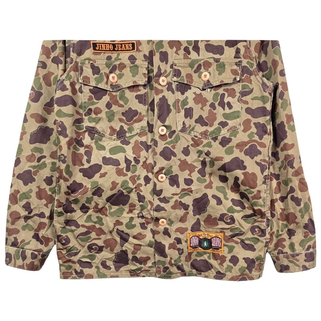 BLACK LABEL 유니크 패치 덕 카모플라쥬 밀리터리 셔츠 자켓 M 상품이미지5