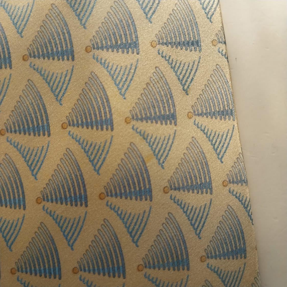 랑방 실크 아이보리 기하 패턴 넥타이 9cm A등급 K1729
 상품이미지8