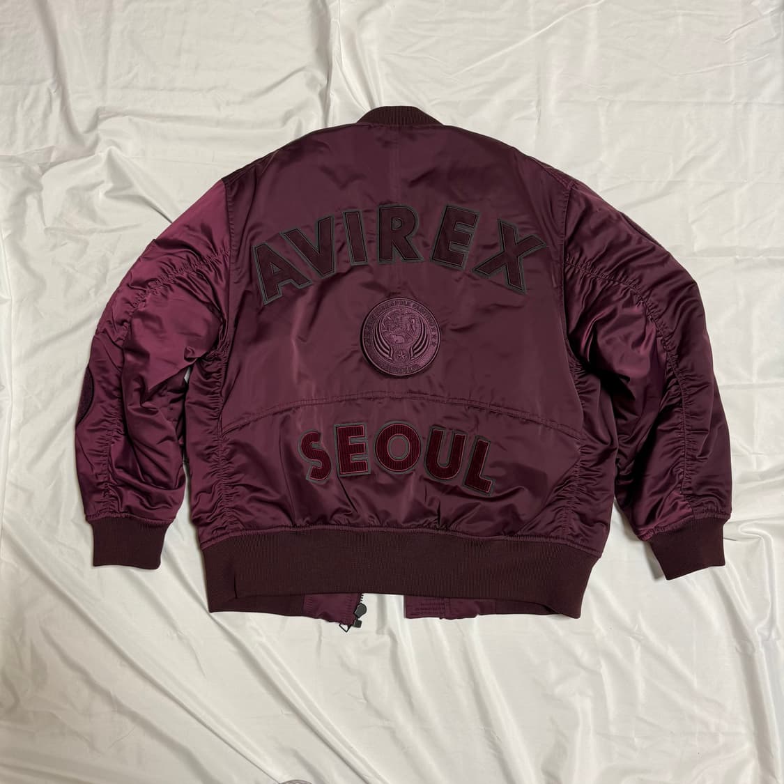 [S] 커스텀멜로우 X 아비렉스 버건디 MA-1 봄버 자켓 상품이미지2