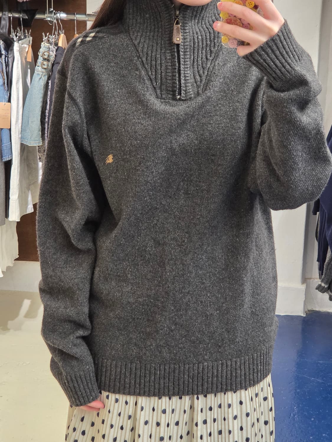 Burberry 버버리 하프집업 기마로고 니트 상품이미지2