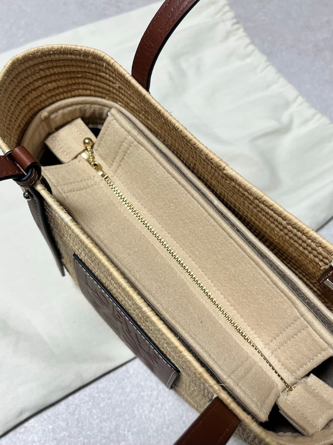 loewe 로에베 스퀘어 라피아백 라탄백 탠 상품이미지4