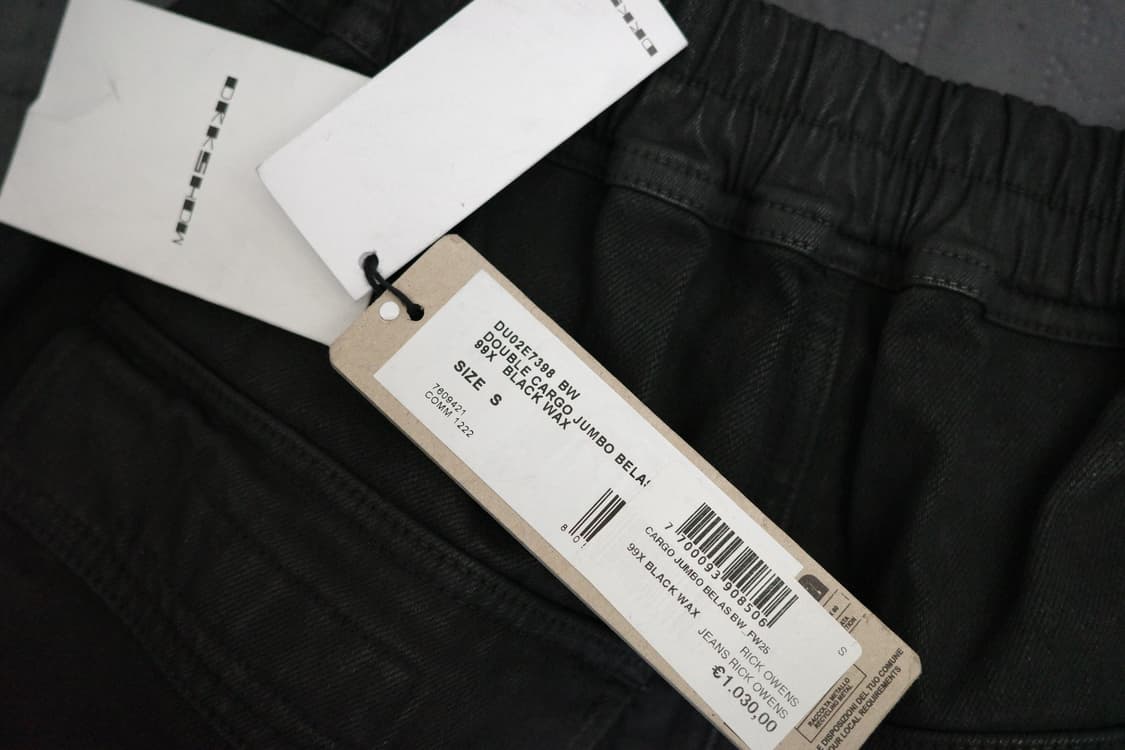 [S] 릭오웬스 다크쉐도우 더블 카고 점보 벨라스 팬츠 BW 상품이미지4