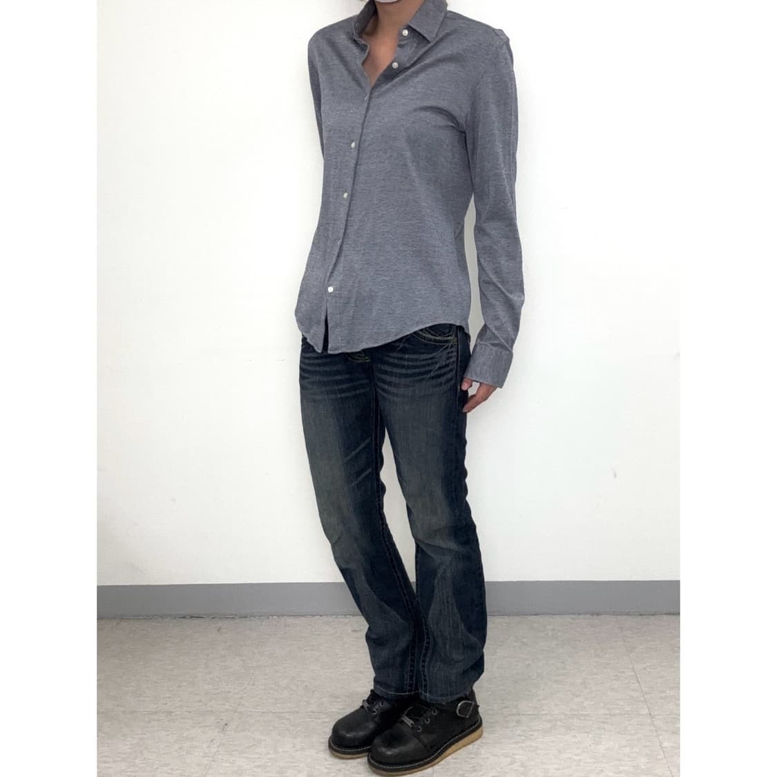 빈티지 블루 셔츠 상품이미지3