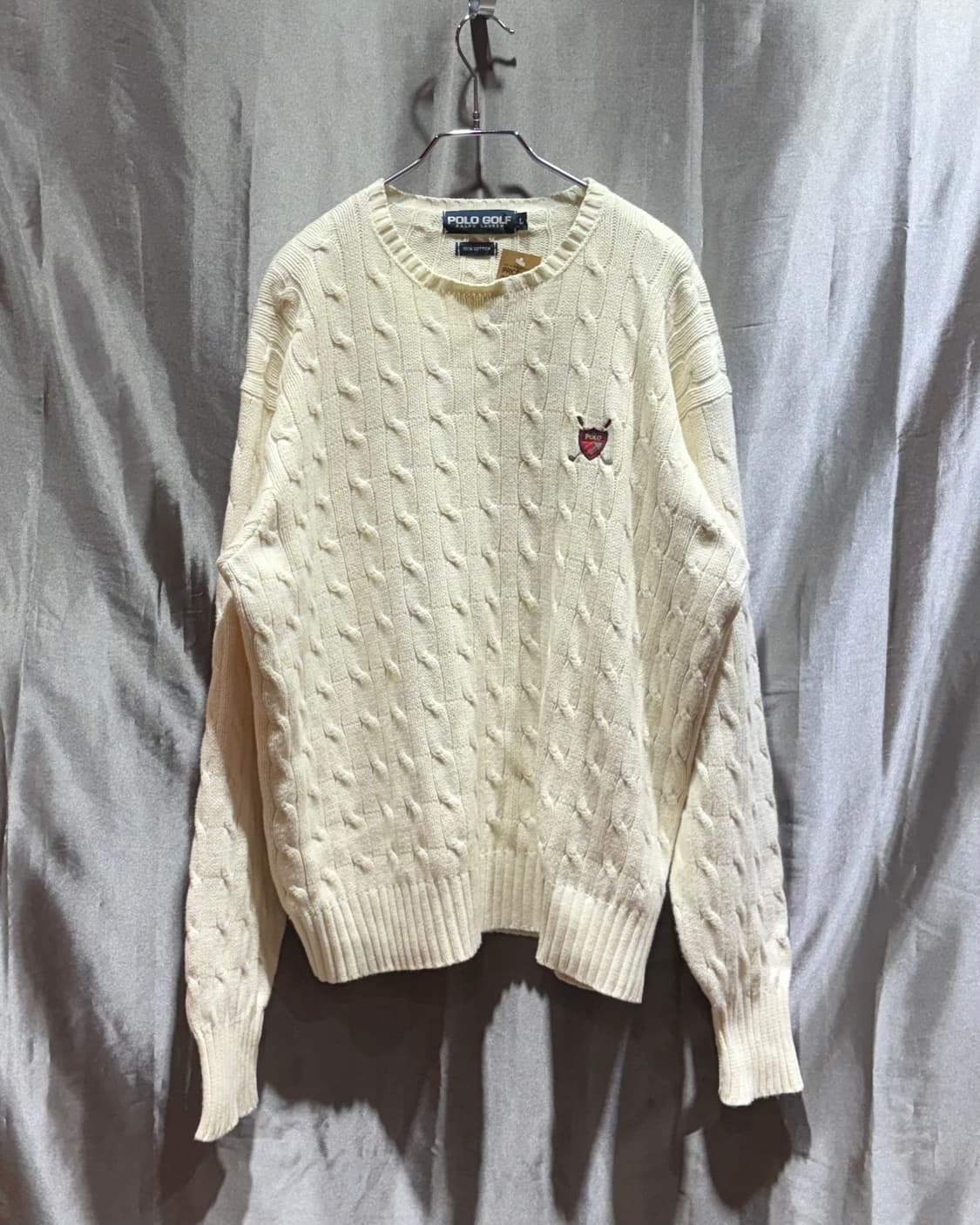 L 폴로랄프로렌 POLO 골프 크림화이트 케이블 니트 상품이미지2