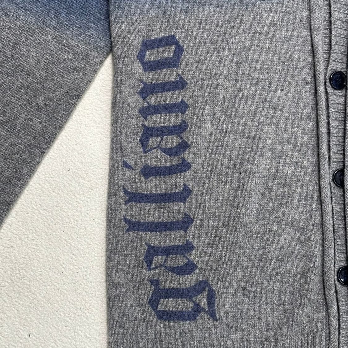 GALLIANO 그라데이션 울 가디건 그레이 2XL 상품이미지2