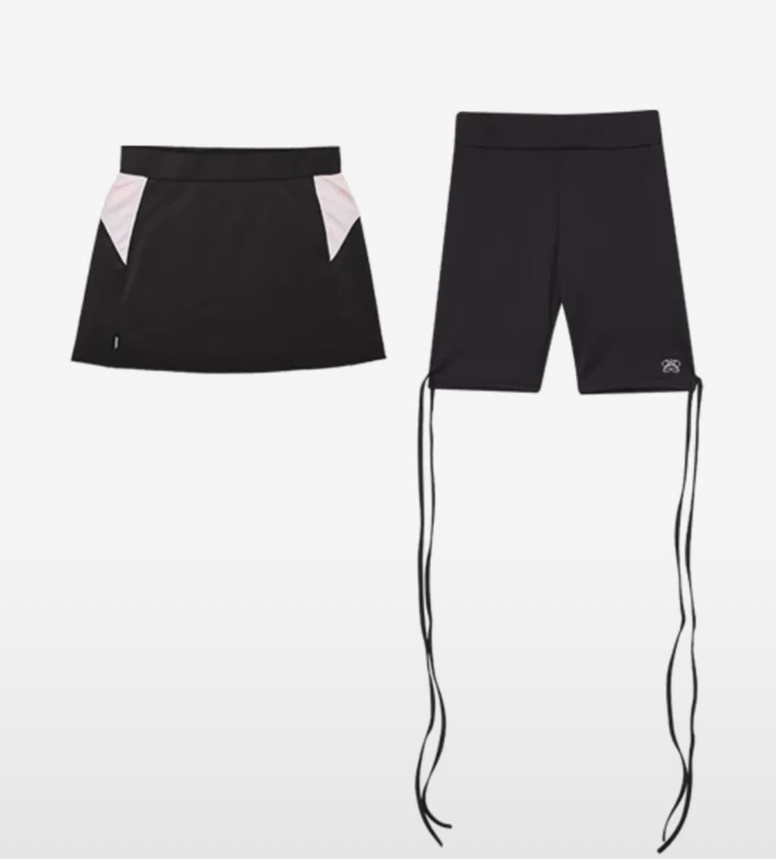 크랭크 바이커 쇼츠&스커트 세트_차콜 상품이미지2