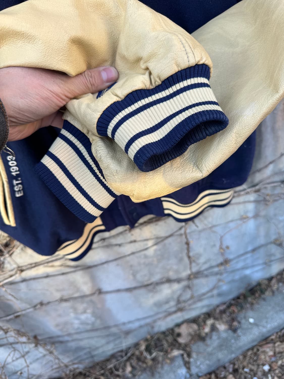 90s 마제스틱 빈티지 뉴욕 양키스 울 레더암 바시티 자켓 xl 상품이미지8