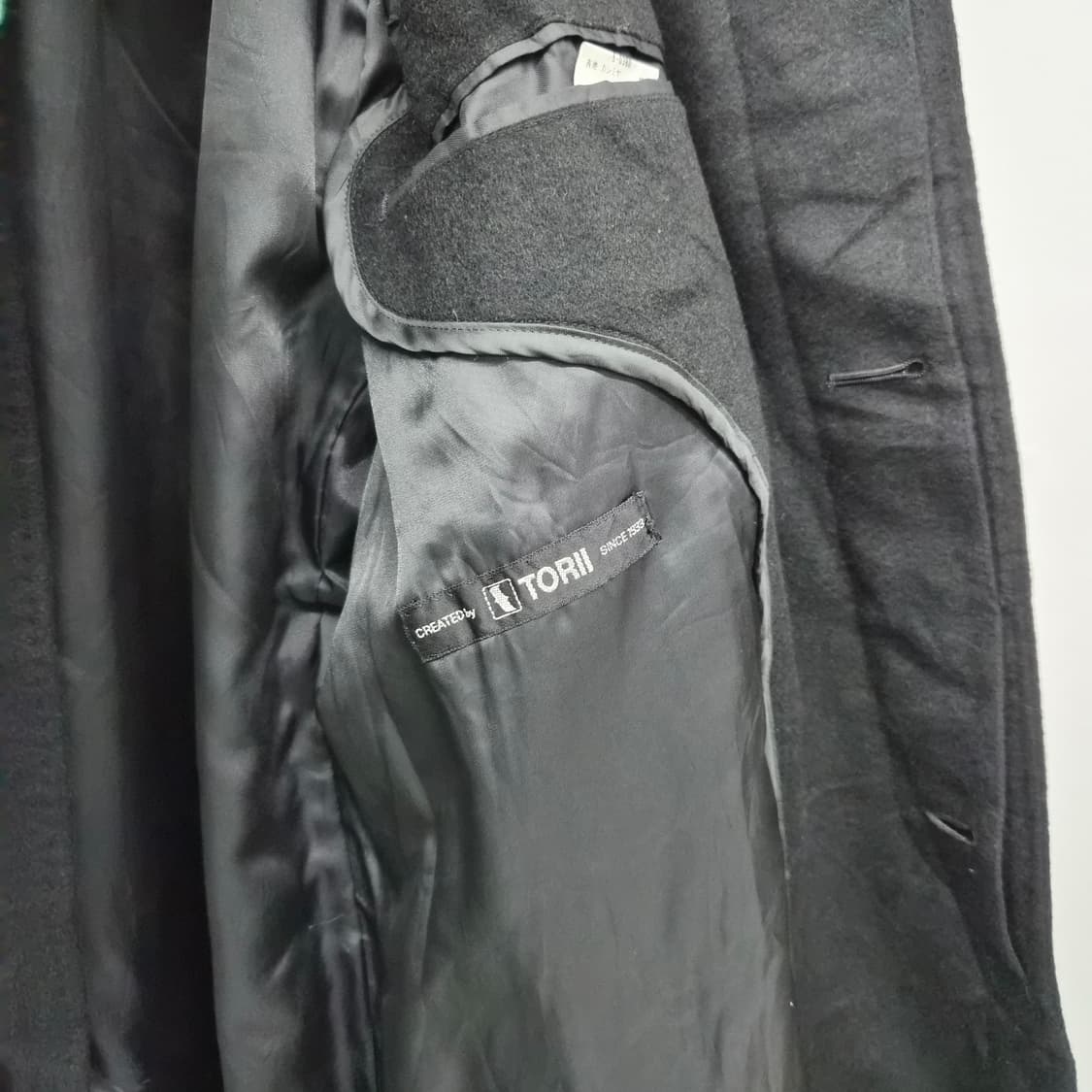 캐시미어 100% 블랙 기본 코트 남녀공용 L 상품이미지5