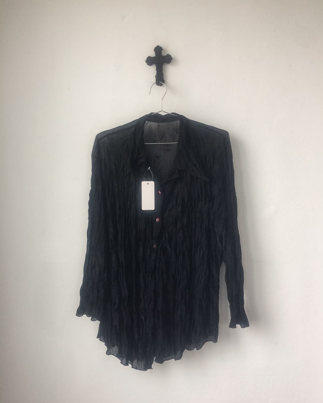 Pleats see through shirt 상품이미지2