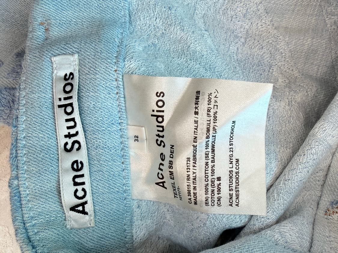 아크네 스튜디오 플라워 패턴 와이드 데님 버뮤다 팬츠  상품이미지4