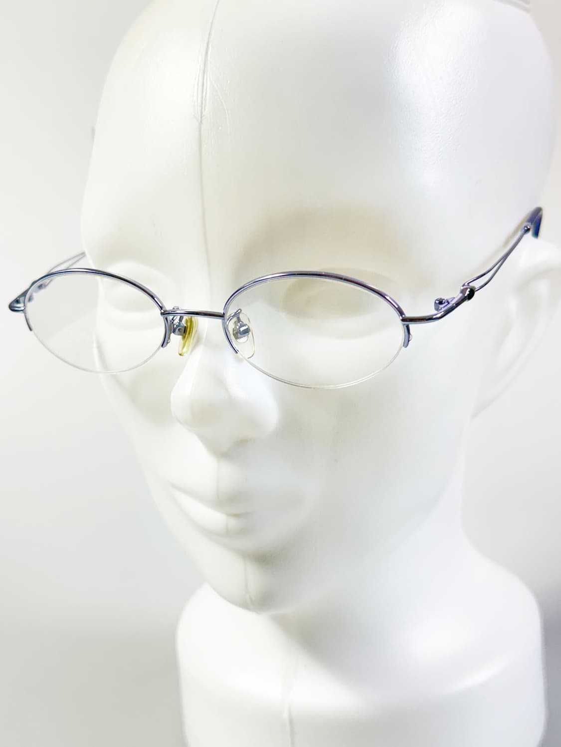 InToo 슬림 오벌 반무테 라이트 블루 메탈 빈티지 안경 상품이미지8