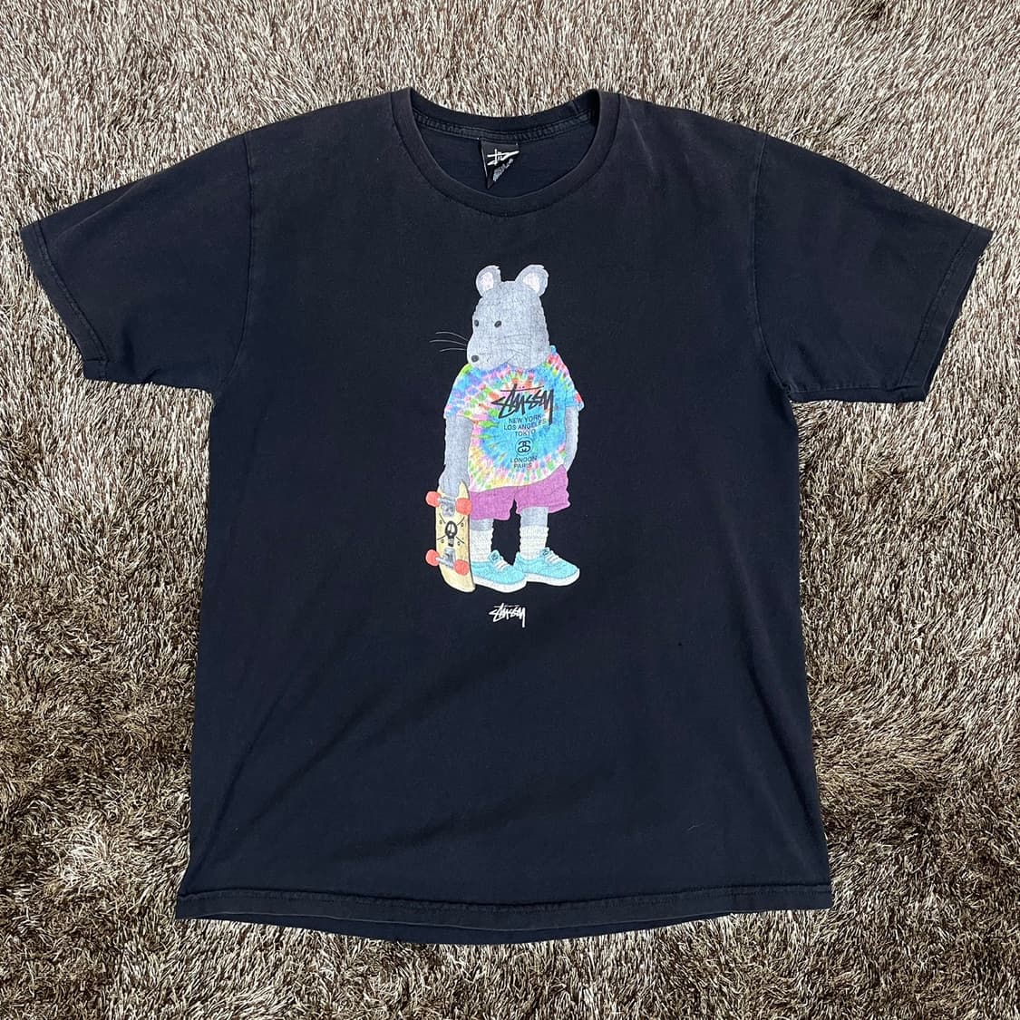 스투시 stussy 블랙 그래픽 반팔 티셔츠 M 상품이미지1