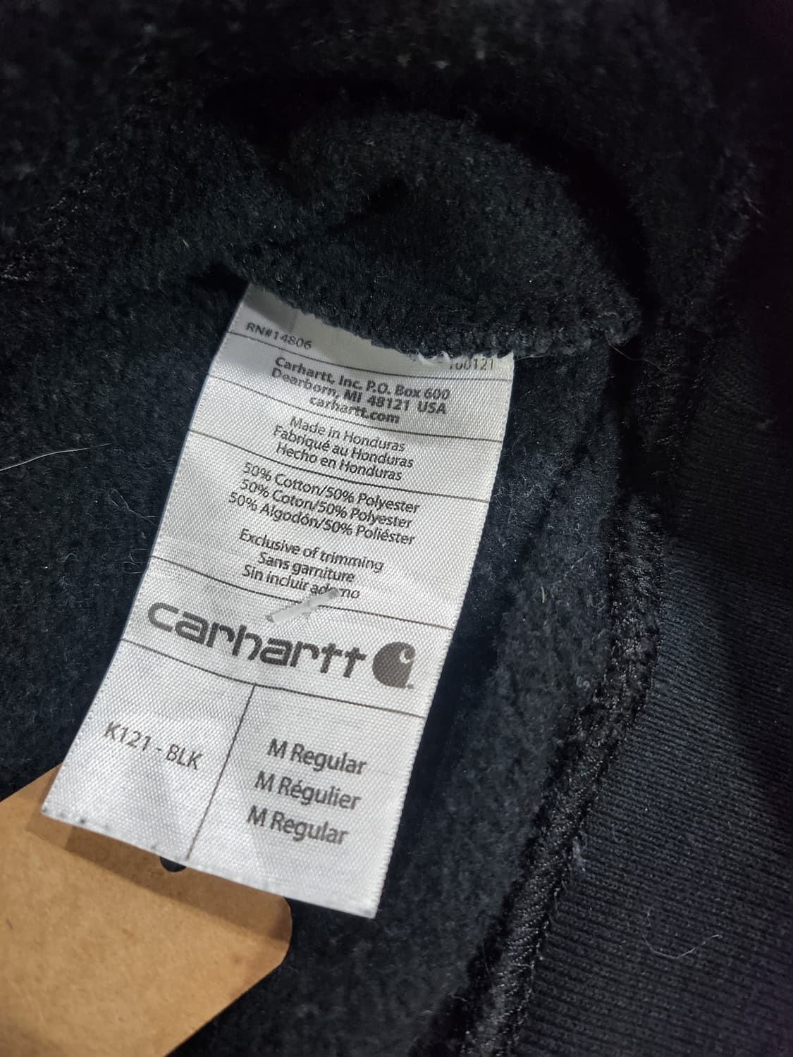 칼하트(Carhartt) 블랙 후드 티셔츠 상품이미지5