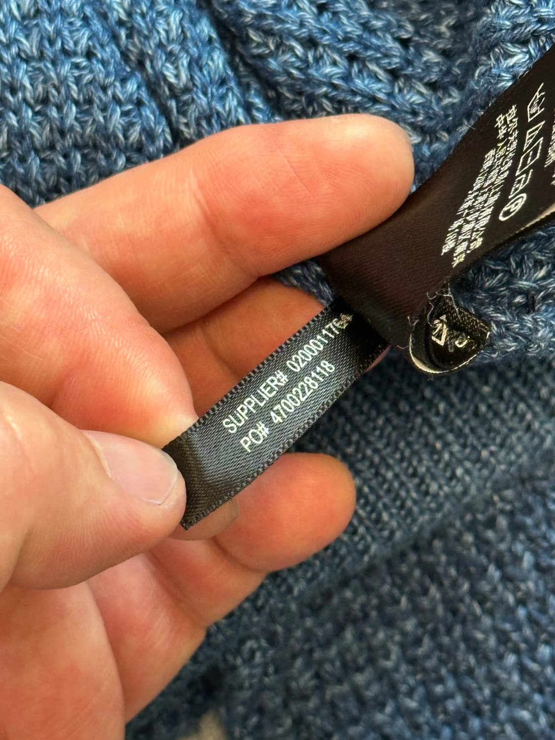 [M] RRL (더블알엘) 와플 니트 후드 인디고 상품이미지4