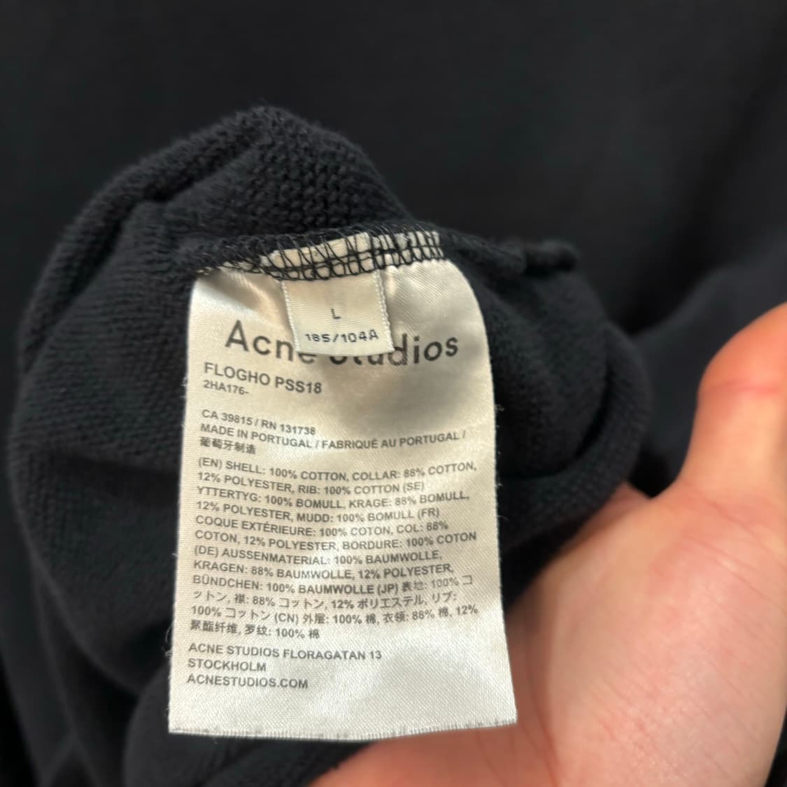 아크네 스튜디오 플로고 크루넥 블랙 스웻셔츠 L 상품이미지7