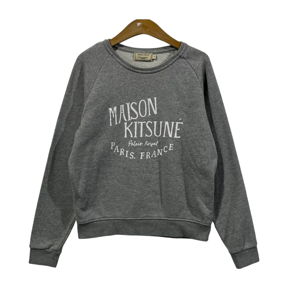 [Maison Kitsune] 메종 키츠네 레터링 로고 래글런 맨투맨 상품이미지1