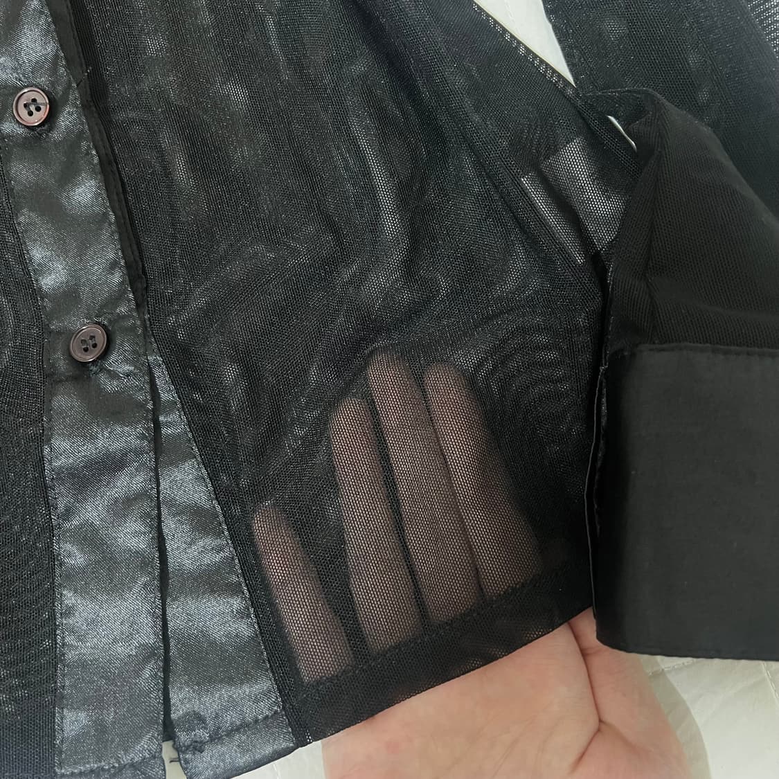 {Egoist} 블랙 시스루 셔츠 상품이미지2