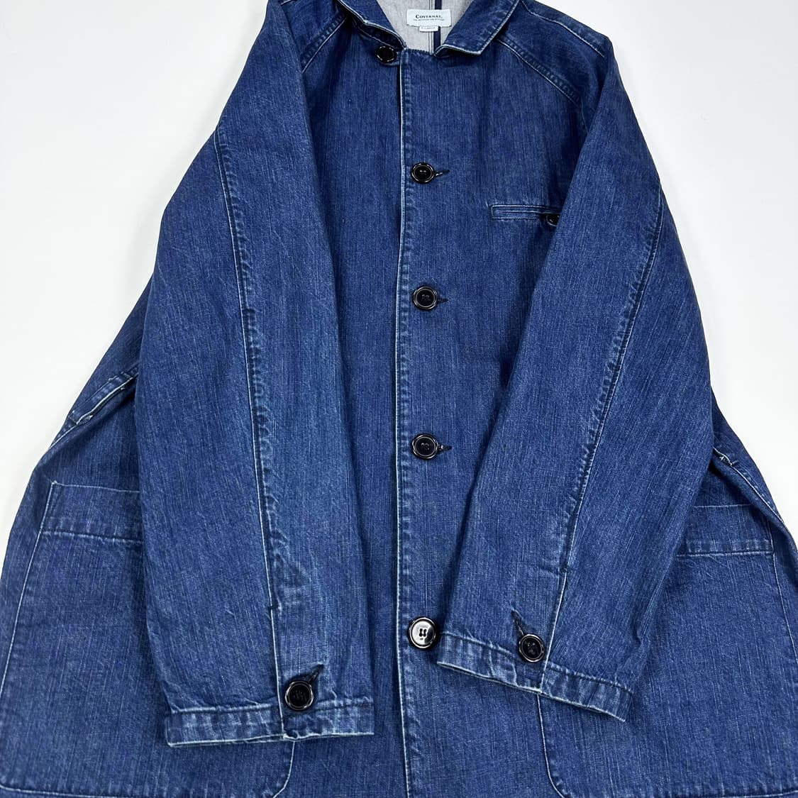 커버낫 자수 백로고 데님 롱 초어자켓 (XL) 상품이미지4