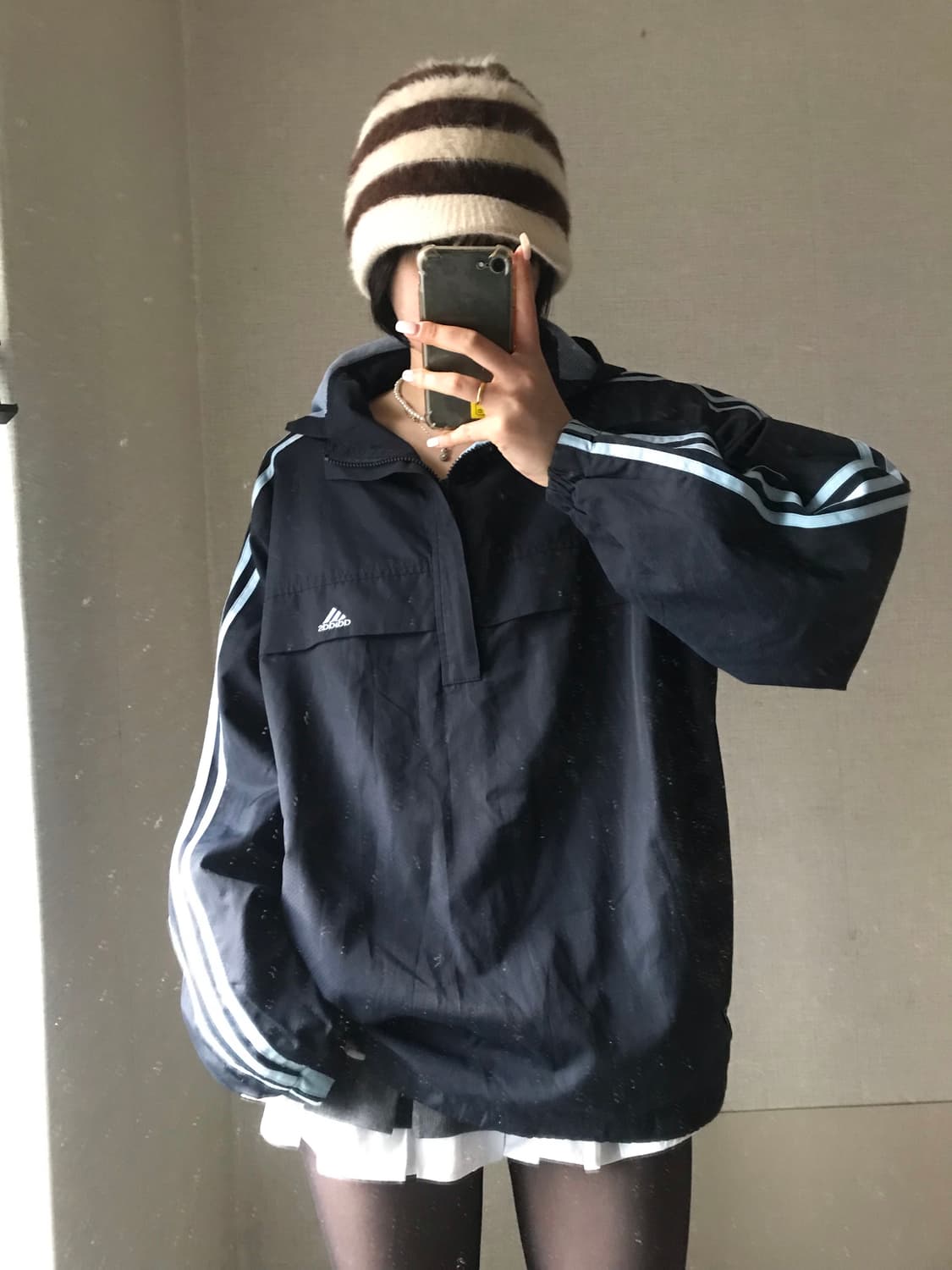 아디다스00s 네이비 연하늘 아노락 상품이미지2