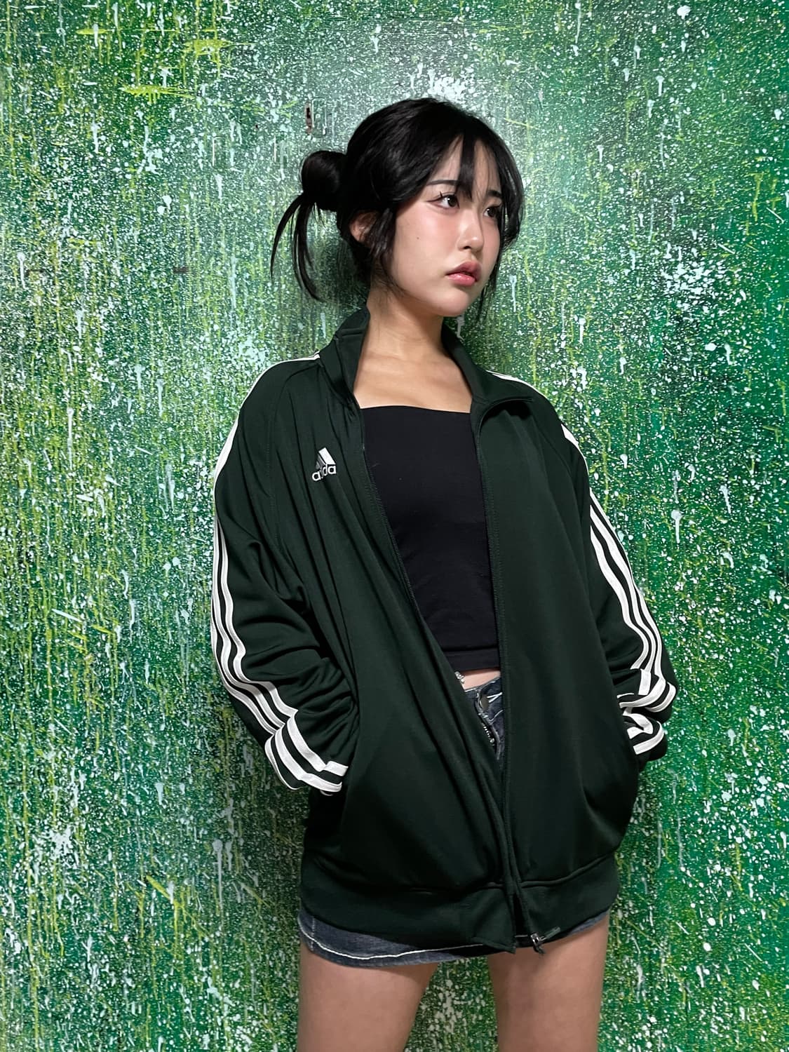 아디다스 이화여대 딥그린 스몰로고 져지 XL 상품이미지2