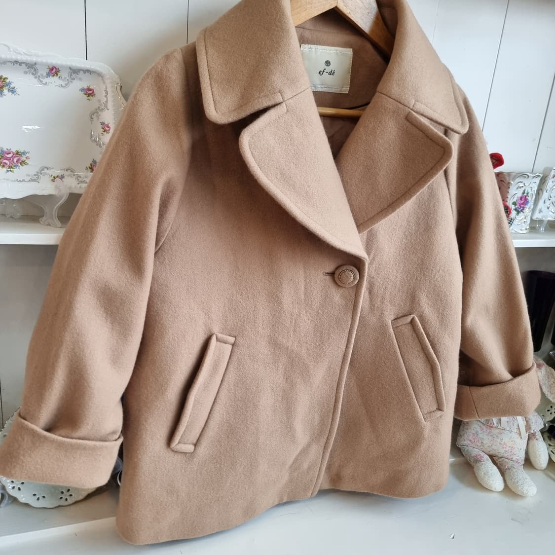 에프데 울 베이지 모리걸 코트 상품이미지5