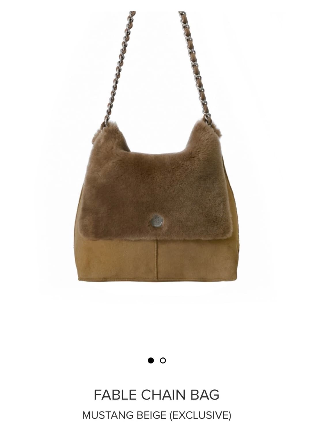 바배/미개봉) 미닛뮤트 페블 체인백 무스탕 베이지 상품이미지1