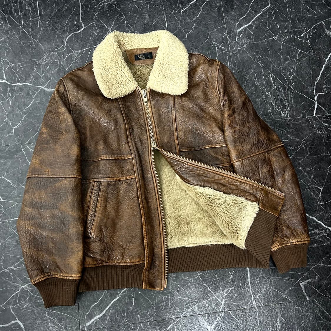 양가죽 투웨이 워시드 쉐르파 블루종 자켓 상품이미지1