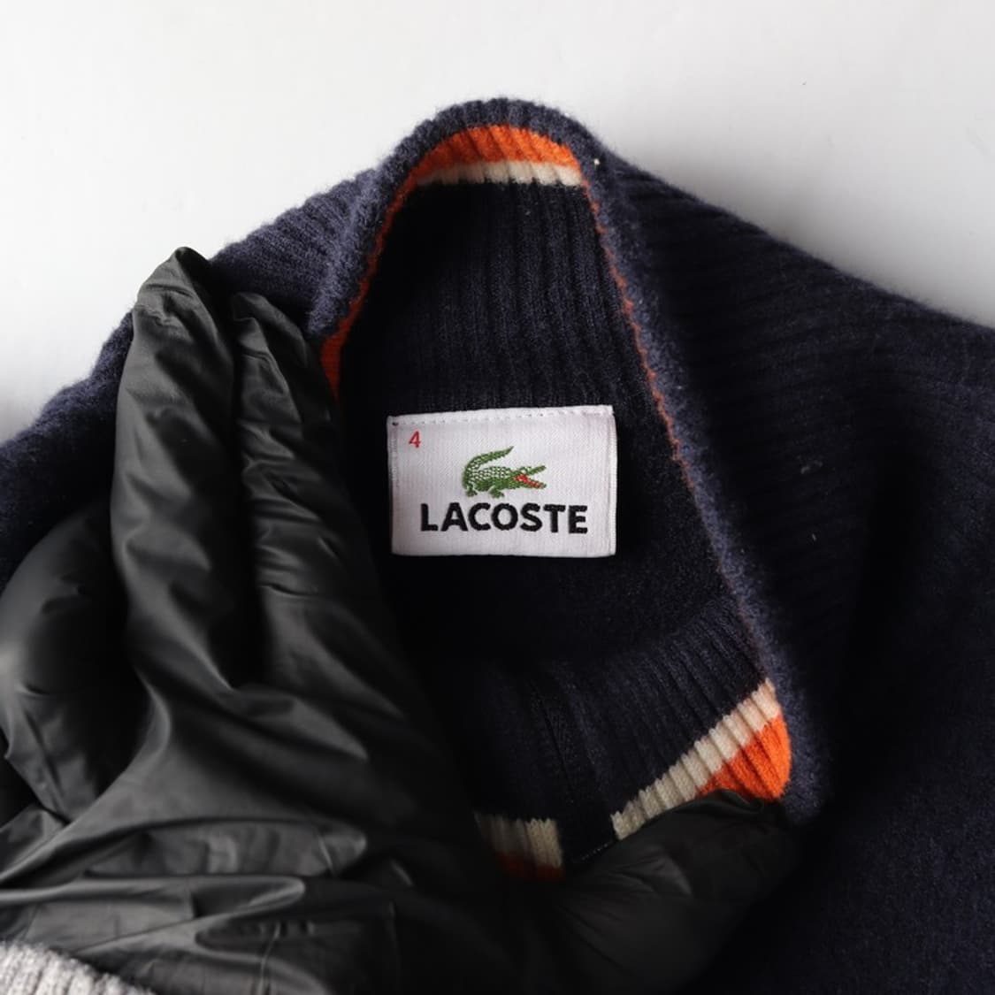 라코스테 넥배색 울 하이넥 니트 집업 4 상품이미지5