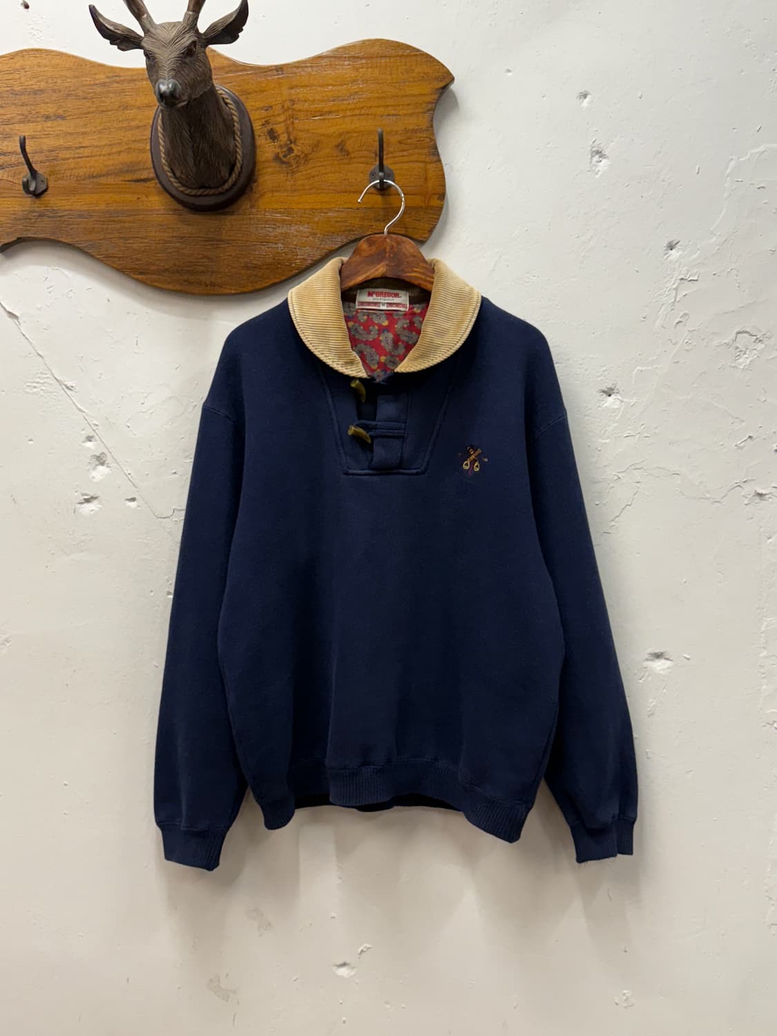 M) 90s McGREGOR Corduroy Collar Toggle S 상품이미지2