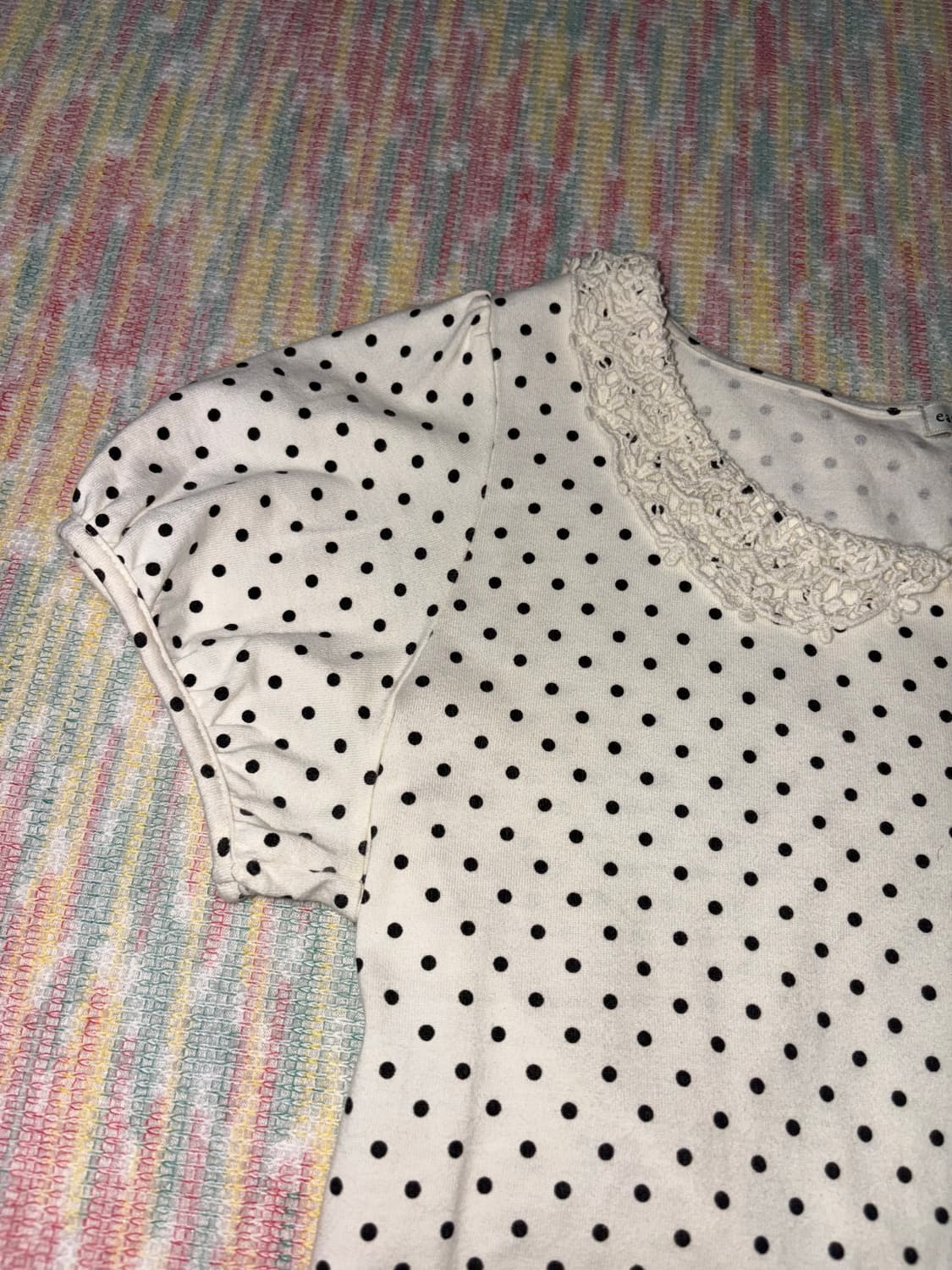 아이보리 크로쉐 도트 티셔츠 상품이미지8