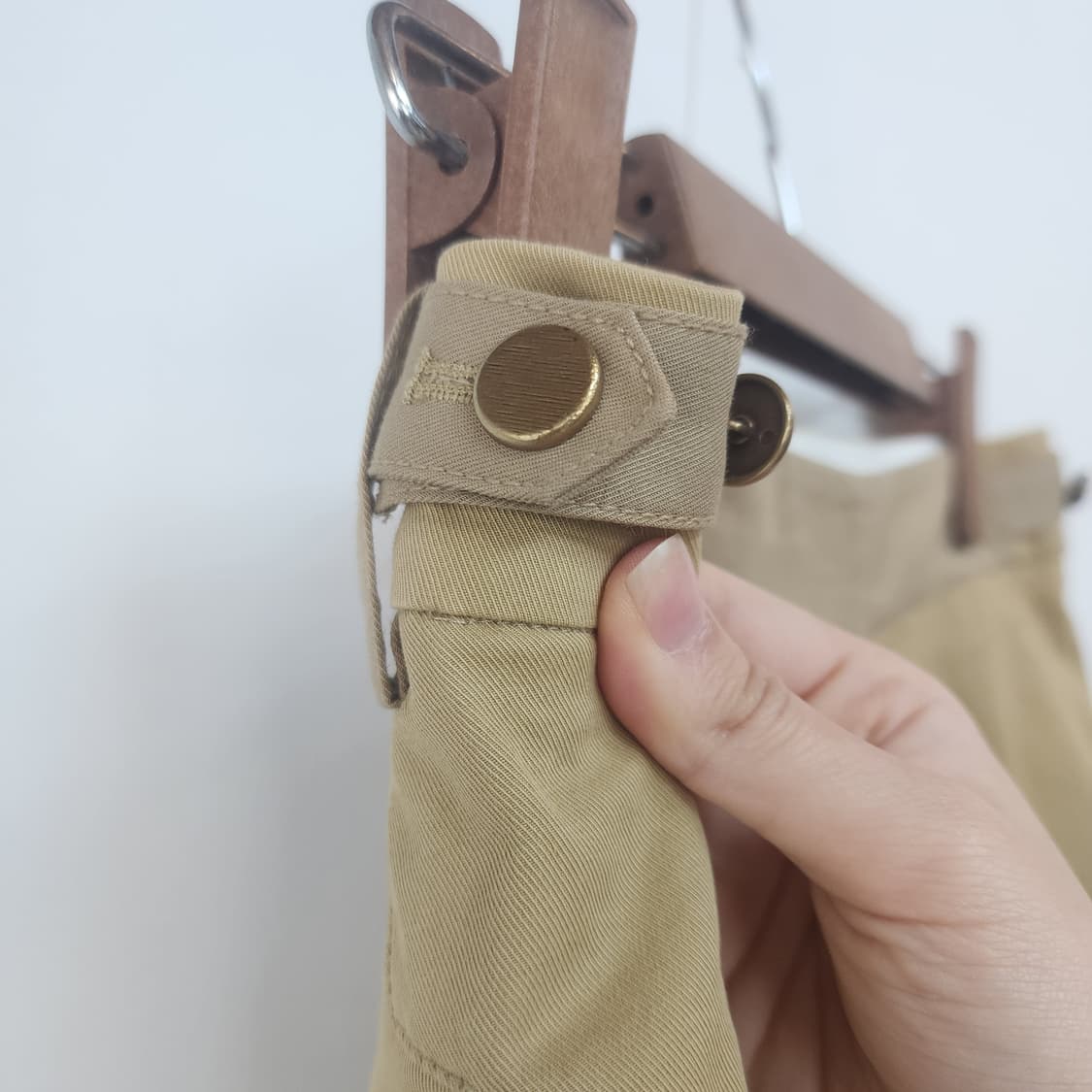 시스템 베이지색 면 캐주얼 바지 상품이미지3