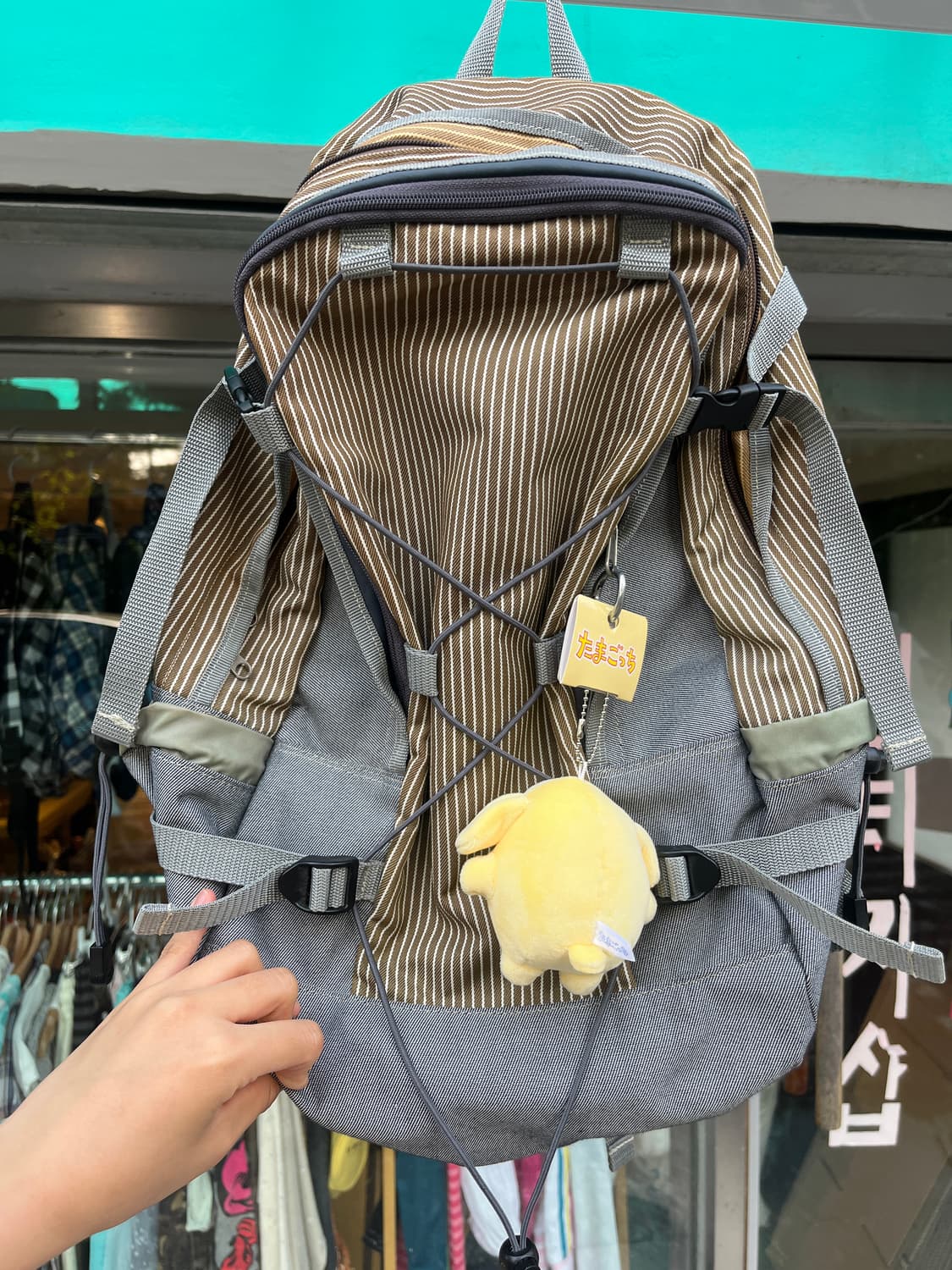 이스트보이 브라운 줄무늬 백팩 🍮 상품이미지5