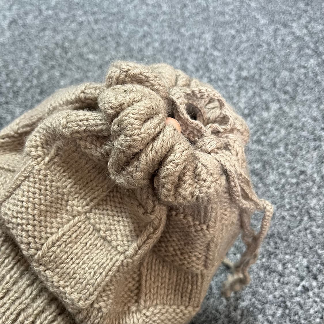 니트 오픈 비니 모자 베이지 상품이미지2