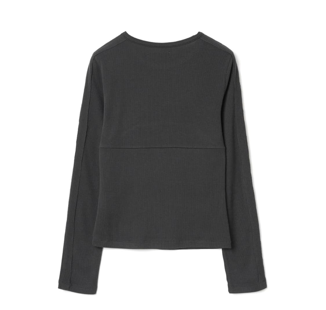 밀로우먼 리브드 트랙 티셔츠 차콜 상품이미지2